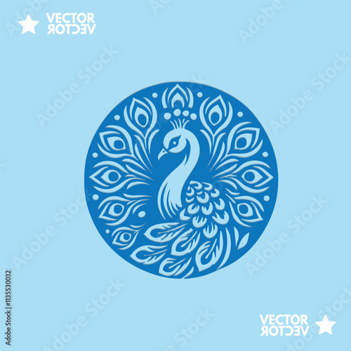Luxurious peacock bird logo icon design template flat vector