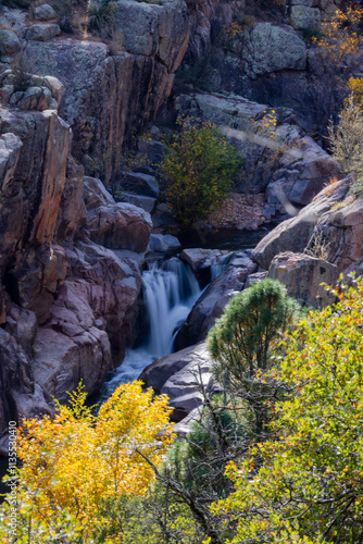 Second Crossing Falls during fall along the E. Verde River near Payson, Arizona.