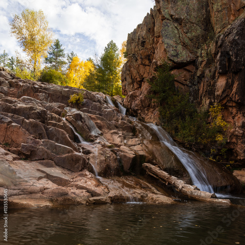 Water Wheel Falls on Ellison Creek near Payson, Arizona.