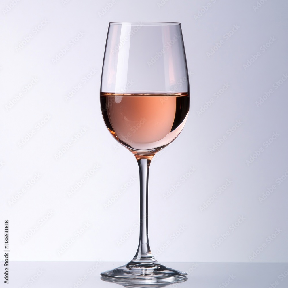 A clear glass of ros? wine on a simple background, highlighting its color and elegance. A clear glass of ros? wine on a simple background, highlighting its color and elegance.