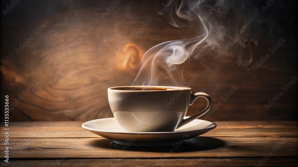 Classic coffee cup on a saucer with steam rising, capturing the essence of a comforting morning routine, coffee, cup, saucer Classic coffee cup on a saucer with steam rising, capturing the essence of a comforting morning routine, coffee, cup, saucer