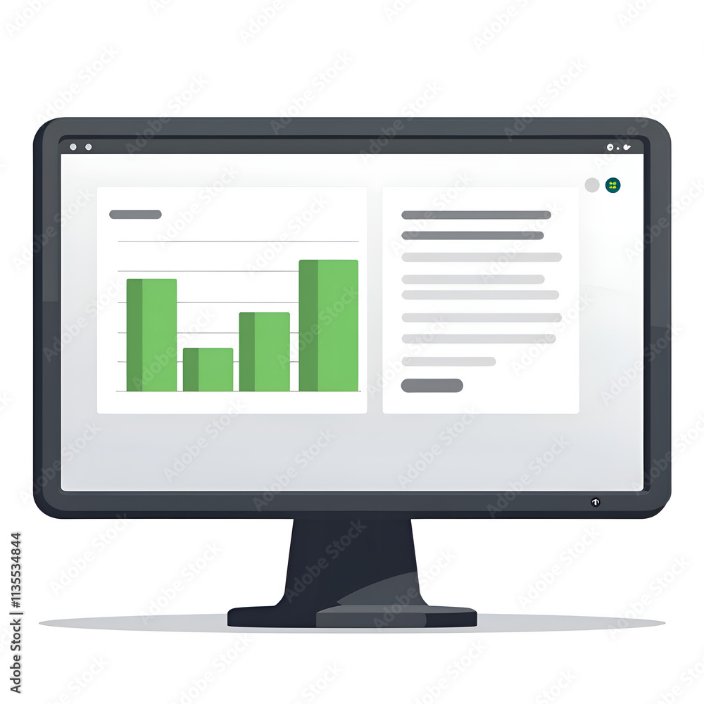 Modern computer screen showcasing graphs and data analytics for effective business insights, digital art of data visualization concept. Modern computer screen showcasing graphs and data analytics for effective business insights, digital art of data visualization concept.
