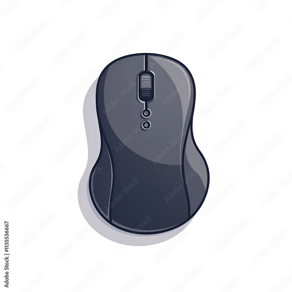 A modern computer mouse illustrating sleek design and functionality in a minimalistic style, digital illustration of product design concept. A modern computer mouse illustrating sleek design and functionality in a minimalistic style, digital illustration of product design concept.