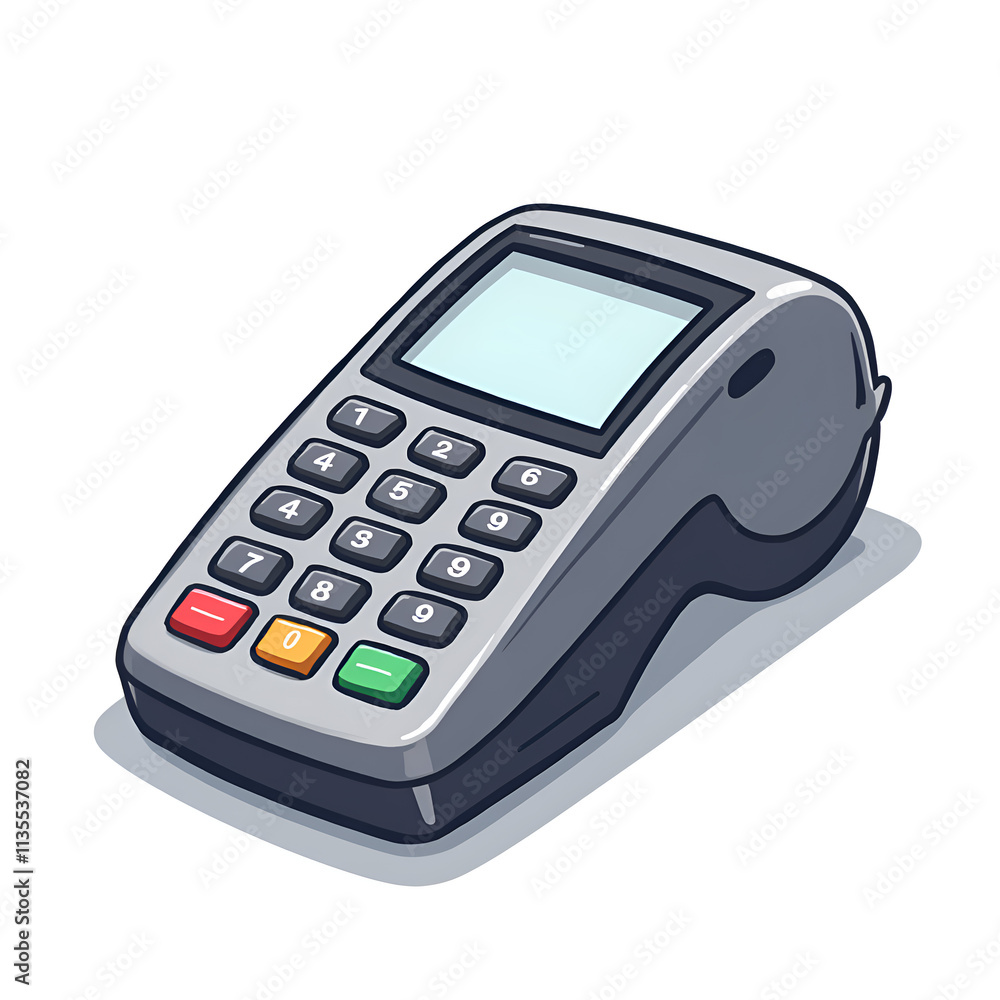 Modern payment terminal for seamless transactions and secure payments, digital illustration of product design concept. Modern payment terminal for seamless transactions and secure payments, digital illustration of product design concept.