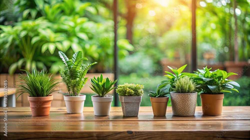Indoor green plants placed on wooden table , Houseplant, foliage, tabletop, nature, decoration, succulent Indoor green plants placed on wooden table , Houseplant, foliage, tabletop, nature, decoration, succulent
