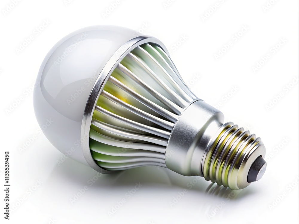 LED Light Bulb - White Background - Copy Space - High Quality LED Light Bulb - White Background - Copy Space - High Quality