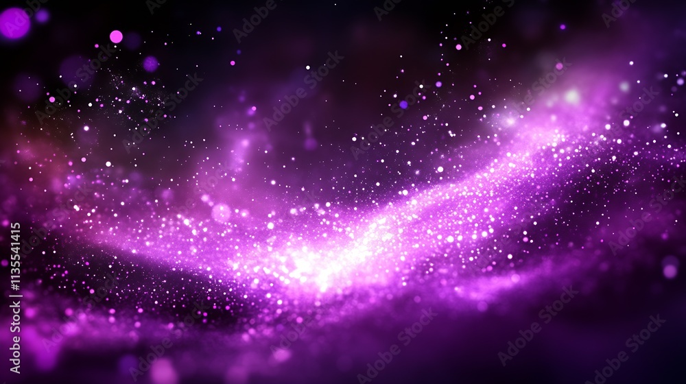 Obraz premium Ethereal Abstract Space Background with Glowing Purple Light and Cosmic Sparkles : Generative AI