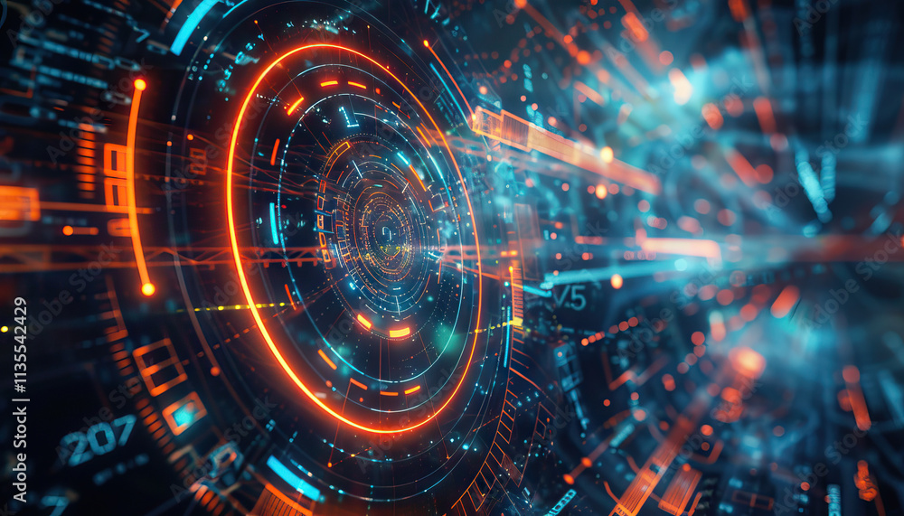 Abstract Digital Concentric Ring Data Visualization Abstract Digital Concentric Ring Data Visualization