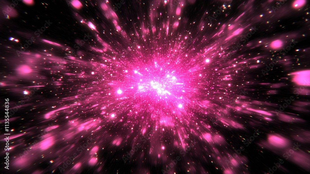 Fototapeta premium Expansive Pink Cosmic Nebula Dynamic Starburst in the Universe Galaxy Phenomenon : Generative AI