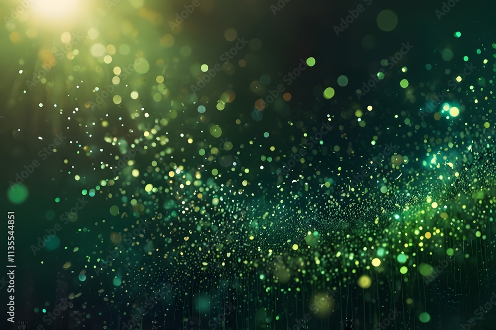 background illustration of small particles that sparkle with bokeh or blur effect, small pixels that fly irregularly make it amazing to look at. the overall color is shiny green background illustration of small particles that sparkle with bokeh or blur effect, small pixels that fly irregularly make it amazing to look at. the overall color is shiny green