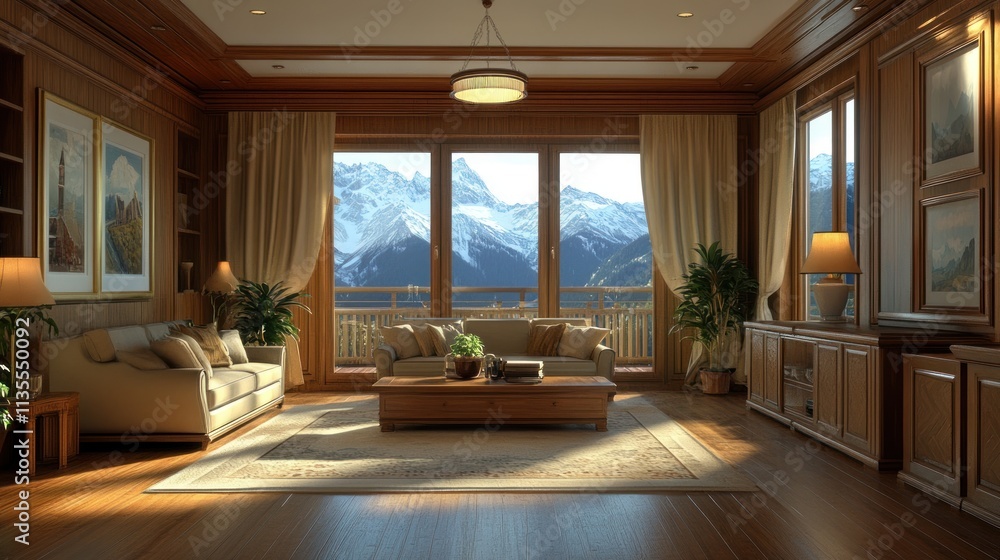 Luxurious Mountain View Living Room Luxurious Mountain View Living Room