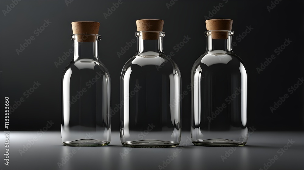 A completely transparent and simple glass bottle A completely transparent and simple glass bottle