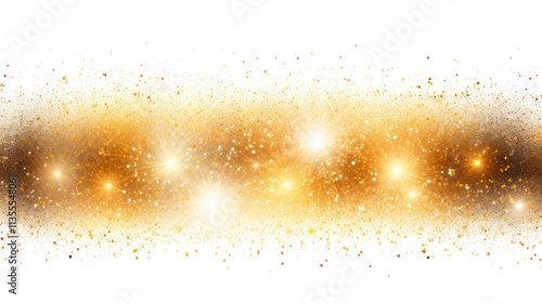 Abstract gold glitter background with a burst of colorful fireworks in the center,