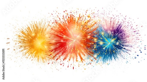 Rich gold glittering surface with an explosion of bright, multicolored fireworks against the backdrop, giving a glamorous