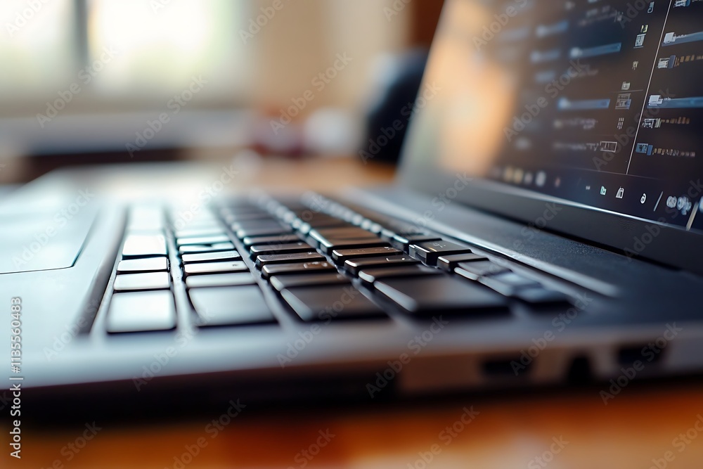 Modern Laptop Keyboard. Concept of work, technology, and productivity. Modern Laptop Keyboard. Concept of work, technology, and productivity.