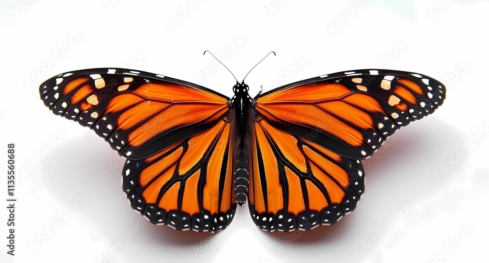 Fototapeta premium the monarch butterfly white background