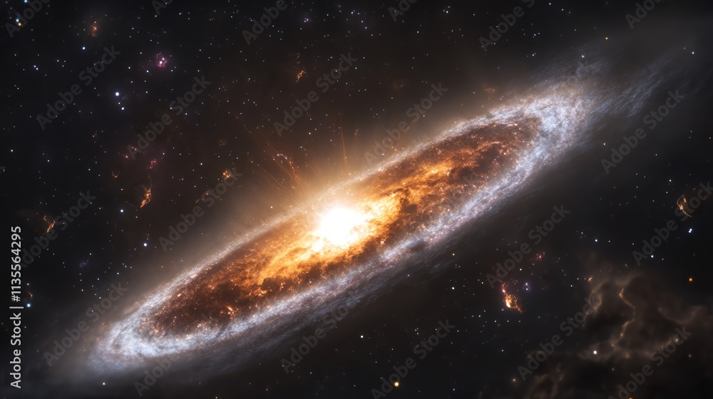 Stunning view of a swirling galaxy in space. Stunning view of a swirling galaxy in space.