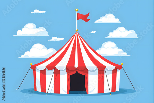 Classic Circus Tent Under a Sunny Sky