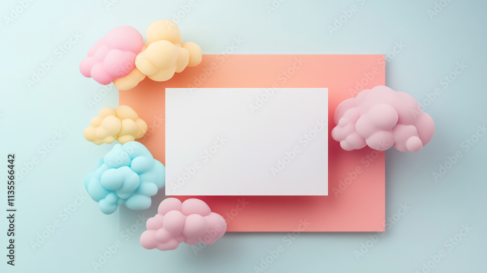Obraz premium Colorful abstract background with clouds and empty space for text or design elements