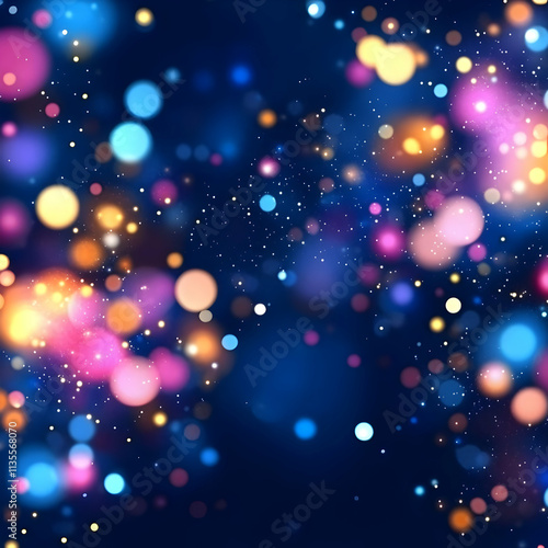 Abstract Background with Colorful Bokeh Lights