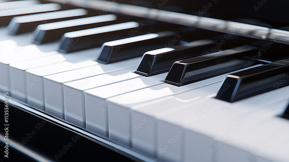Side, perspective view of electronic synthesizer piano keys. Horizontal photo ready for music shops, posters, advertising booklets, business cards, web presentations
Side, perspective view of electronic synthesizer piano keys. Horizontal photo ready for music shops, posters, advertising booklets, business cards, web presentations