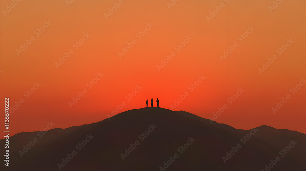 Sunset Silhouette Landscape Illustration Sunset Silhouette Landscape Illustration