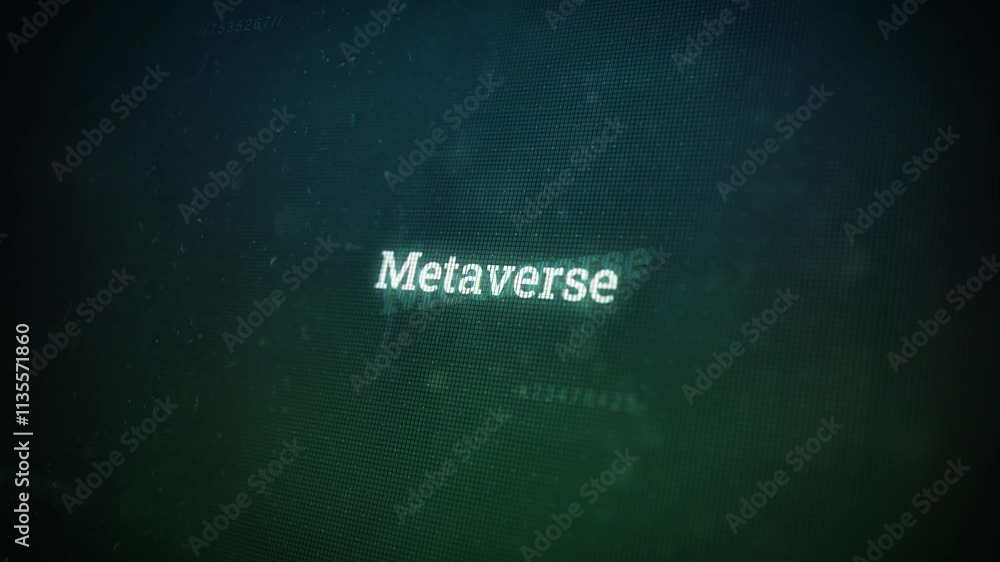 Metaverse on digital screen message on computer screens V03 Metaverse on digital screen message on computer screens V03