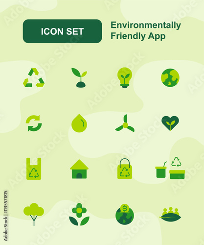 set of eco friendly app icons