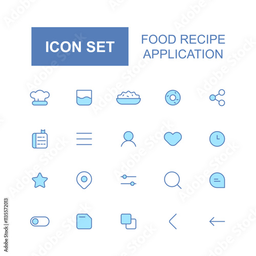 collection of food recipe application icons