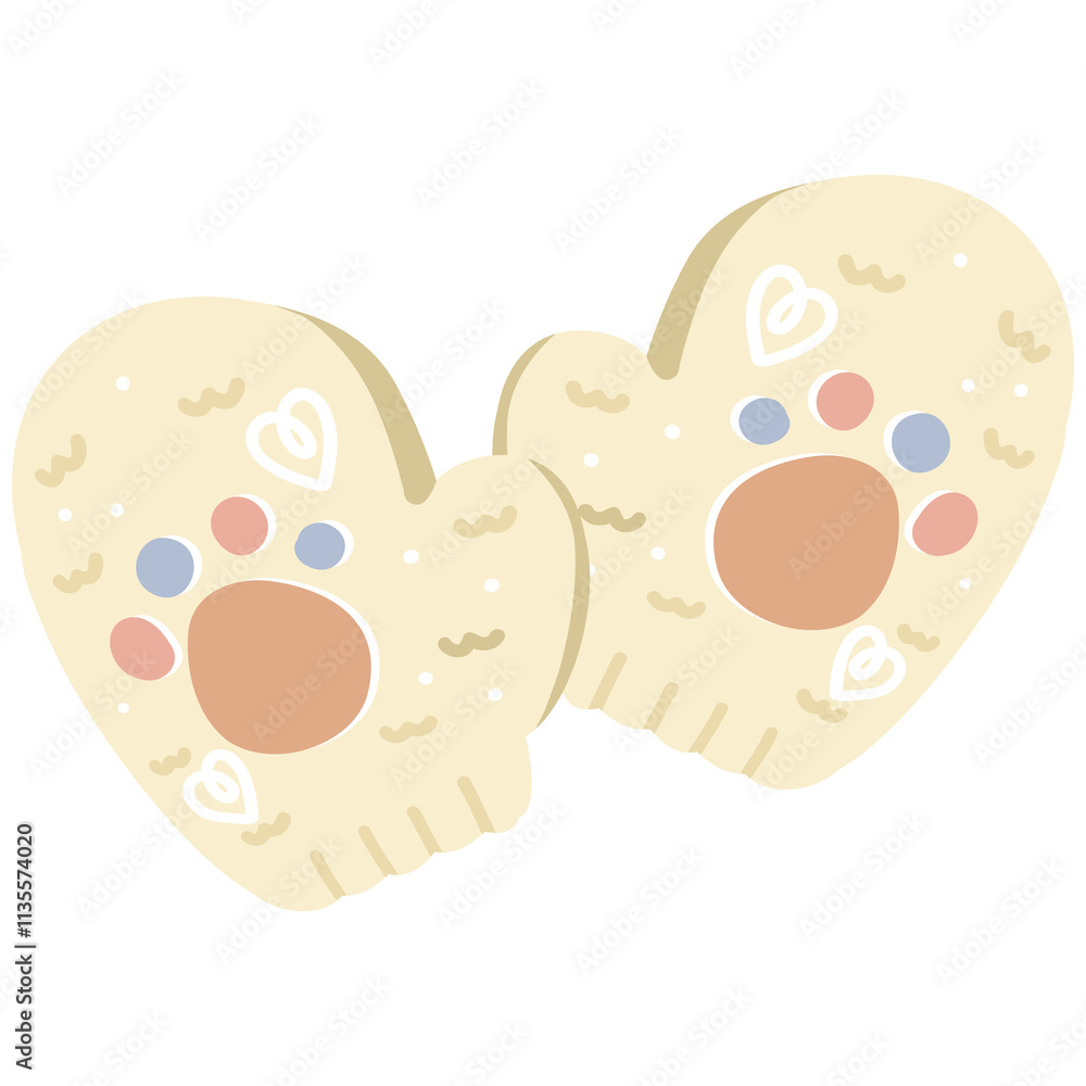 Winter Cute Gloves Illustration Winter Cute Gloves Illustration
