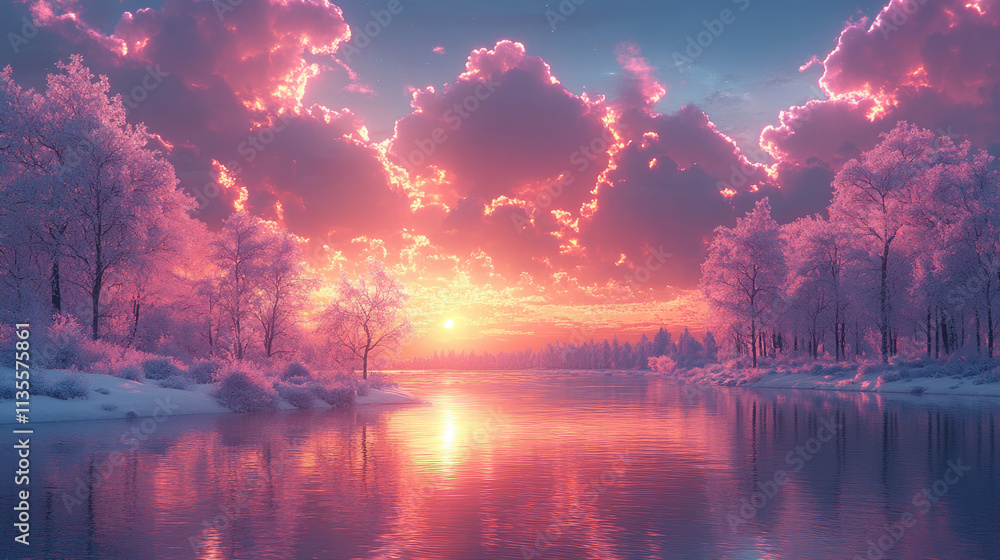 Luminous Clouds Over Crystal Waters Luminous Clouds Over Crystal Waters