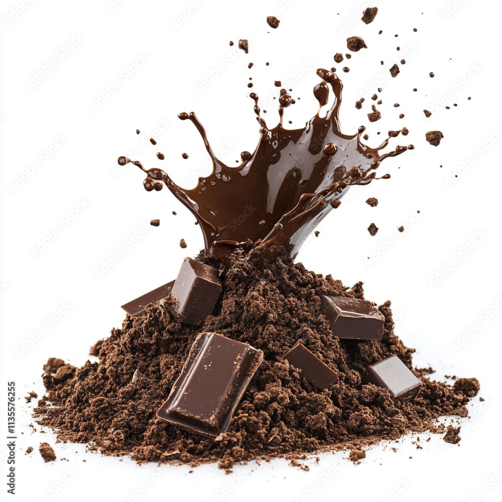 Fototapeta premium Dirt Pile With Chocolate Decoration