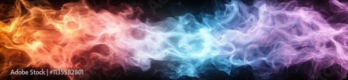 Colorful smoke swirls and patterns