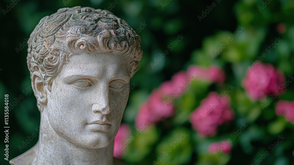 ancient greek statue in garden ancient greek statue in garden