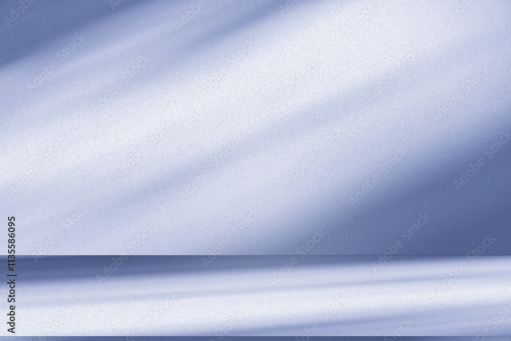 Wall interior background, studio and backdrops show products. with soft light shadow from window color blue and white. background for text insertion and presentation of product Wall interior background, studio and backdrops show products. with soft light shadow from window color blue and white. background for text insertion and presentation of product