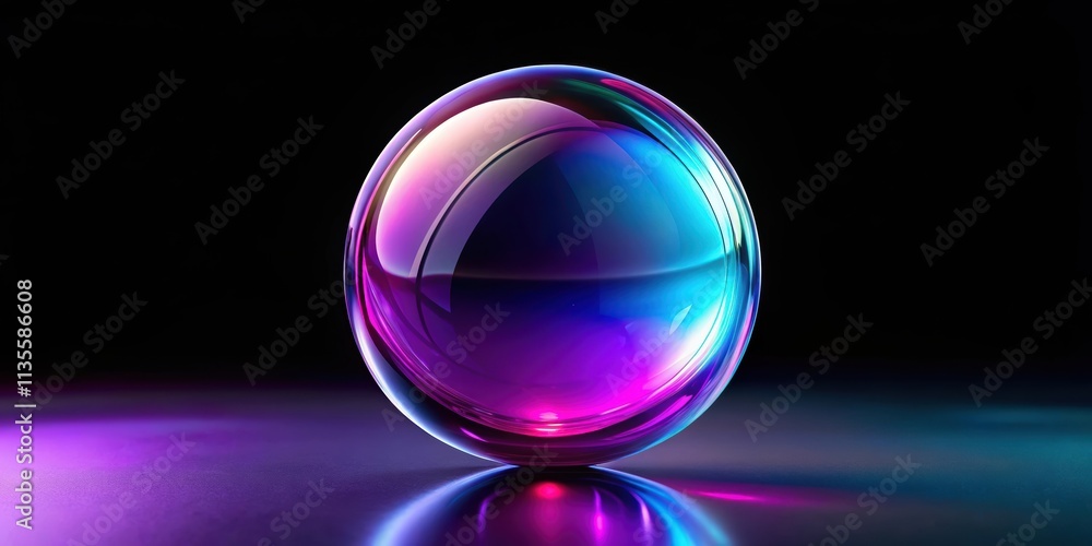 Abstract render of surreal glass sphere in purple and blue gradient colors on black background, surreal, render, abstract Abstract render of surreal glass sphere in purple and blue gradient colors on black background, surreal, render, abstract