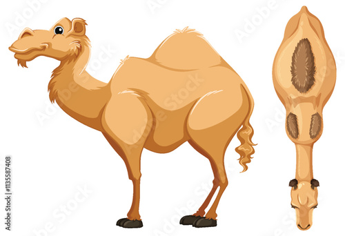 Aerial View of a Camel Illustration