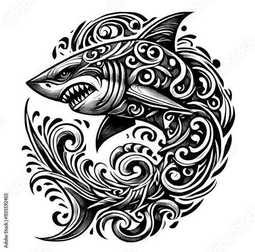 Wallpaper Mural TRIBAL TATOO トライバル タトゥ 刺青 和柄 サメ Shark Torontodigital.ca