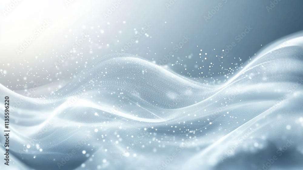 Abstract background of waves and glowing particles. Abstract background of waves and glowing particles.