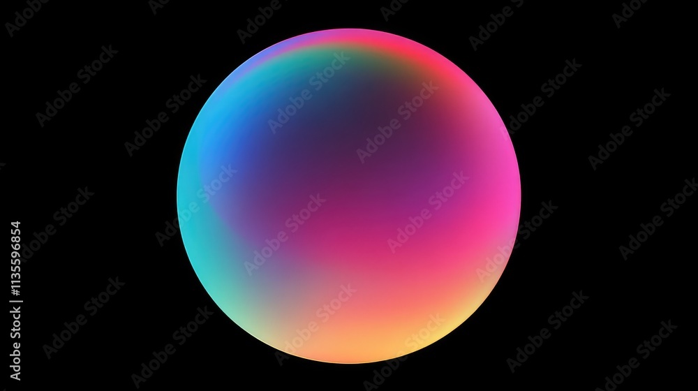 Vibrant Gradient Sphere with Colorful Blend of Light on Black Vibrant Gradient Sphere with Colorful Blend of Light on Black