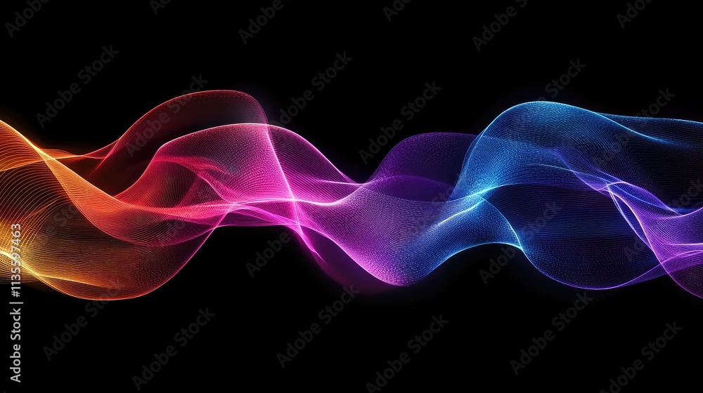 Vibrant Waves of Color Flowing in an Abstract Digital Background Vibrant Waves of Color Flowing in an Abstract Digital Background