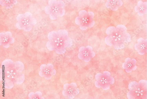 和柄　年賀状　梅　背景