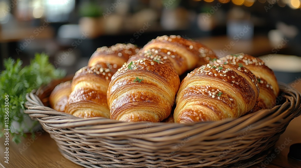 a basket of croissants a basket of croissants