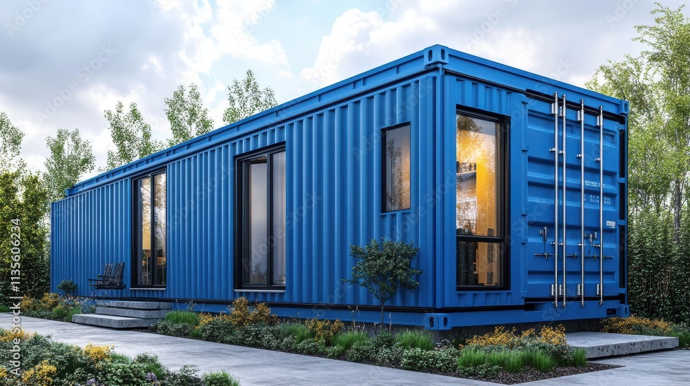 a blue shipping container with a white background a blue shipping container with a white background