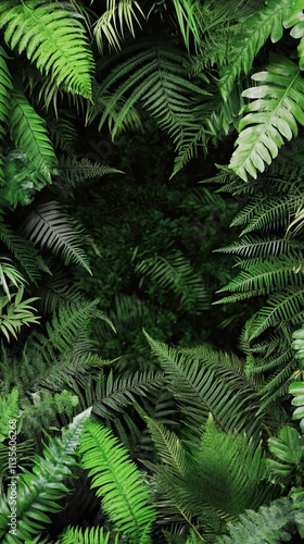 Lush Green Tropical Foliage Background