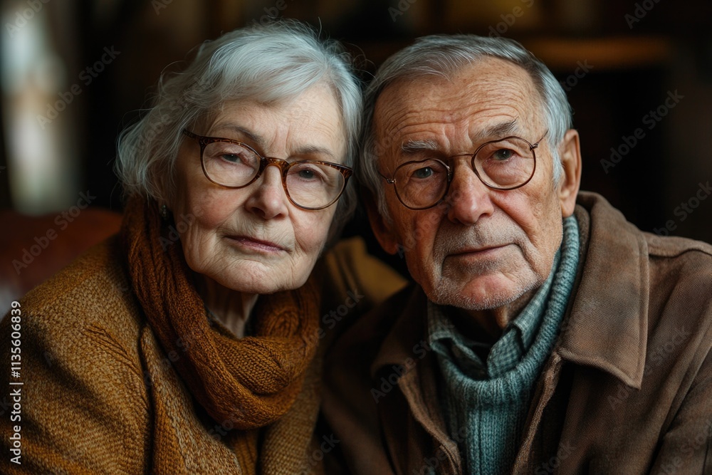 Enduring time - a poignant portrayal of an elderly couple reflecting on the passing years, capturing the depth of their bond, the sorrow of aging, resilience of love through life journey. Enduring time - a poignant portrayal of an elderly couple reflecting on the passing years, capturing the depth of their bond, the sorrow of aging, resilience of love through life journey.