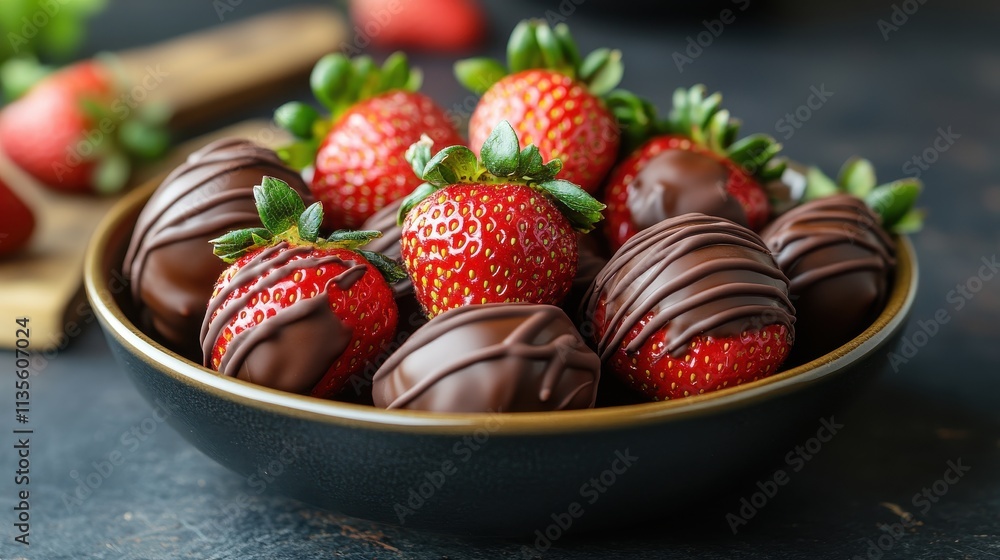 a bowl of chocolate covered strawberries a bowl of chocolate covered strawberries