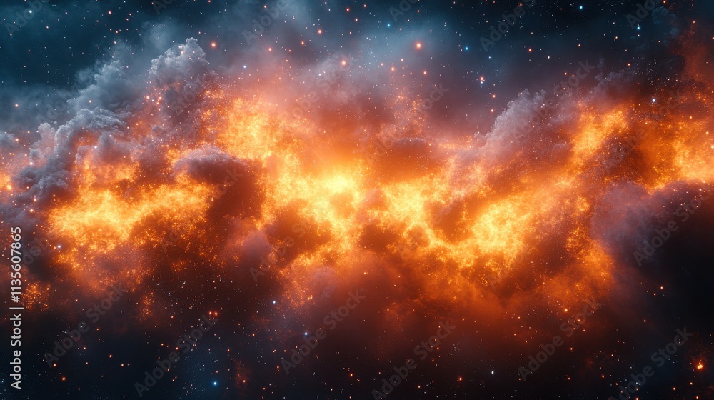 Naklejka premium a bright explosion in space