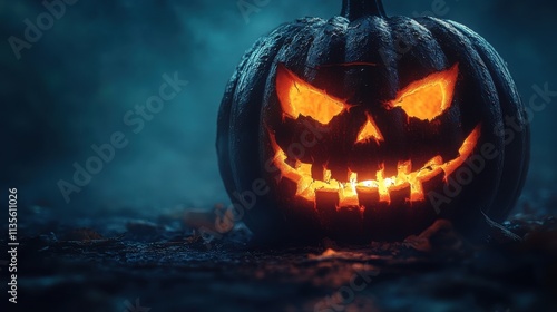 Wallpaper Mural a carved pumpkin with a scary face Torontodigital.ca