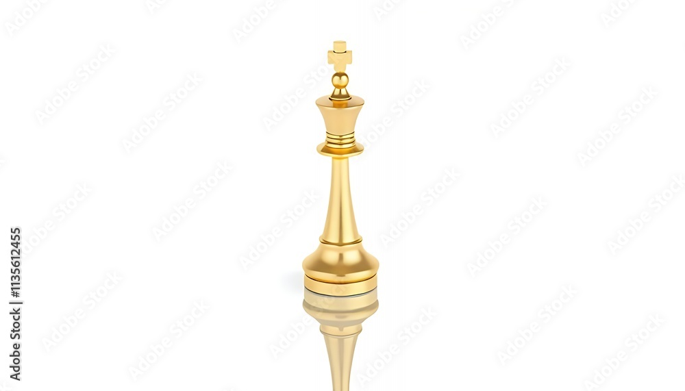 A detailed, high-quality studio shot of a golden chess king piece against a white background A detailed, high-quality studio shot of a golden chess king piece against a white background